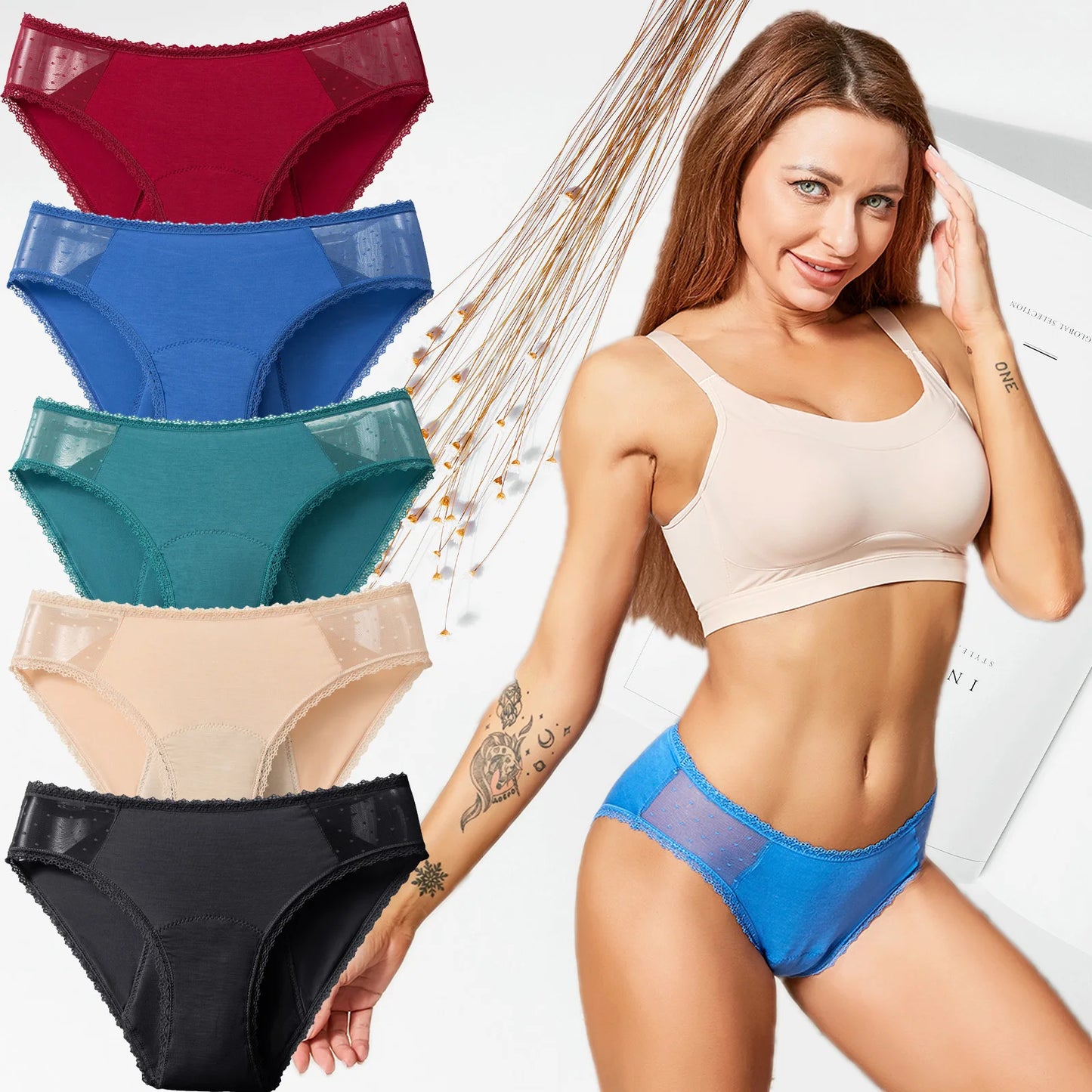 Choice 3Pack Lace Leakproof Menstrual Panties Underwear