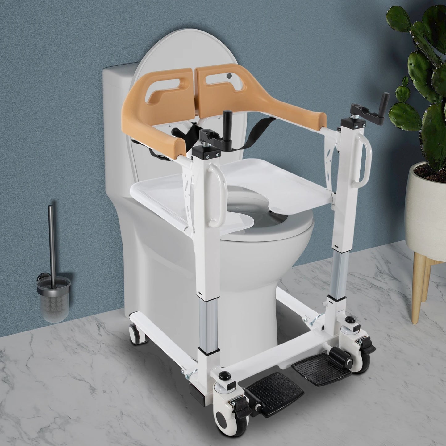 Bymaocar Manual Hand Commode Chair Caregiver Mobility Lift