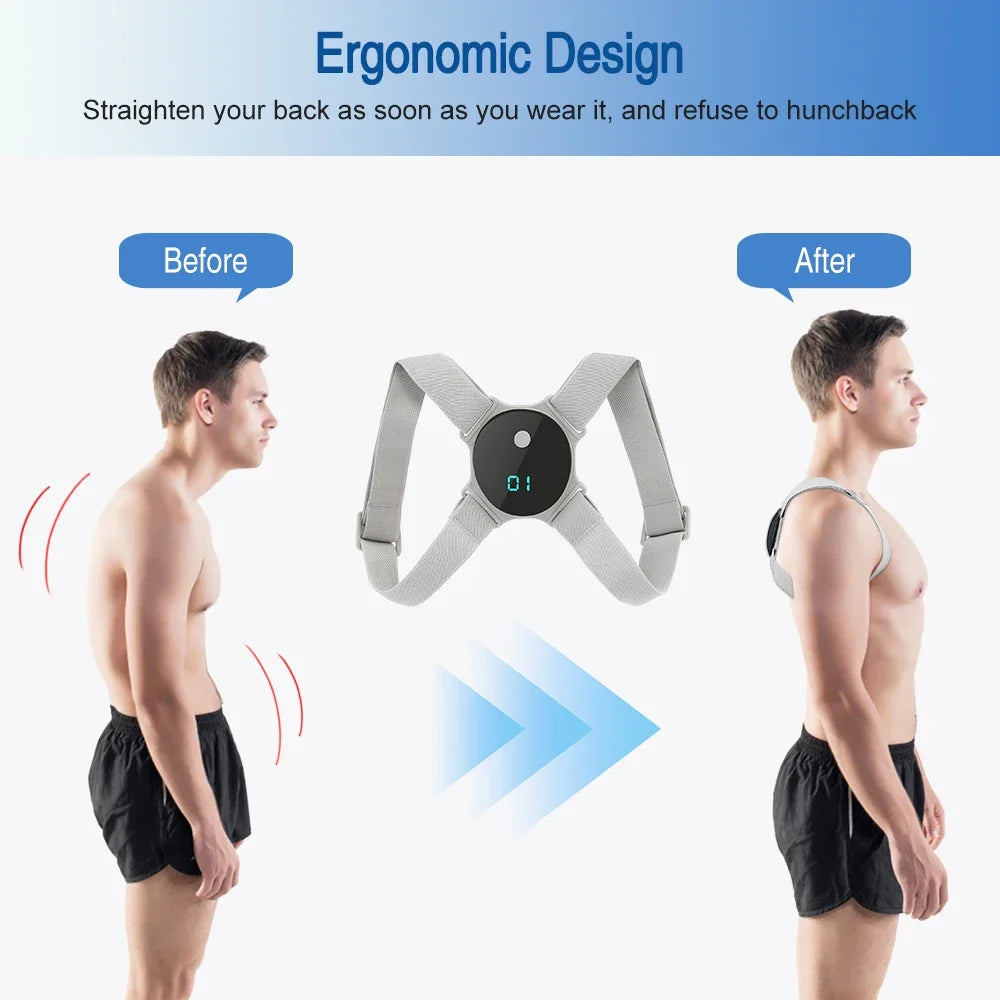 Smart LCD Posture Corrector Belt With Adjustable Straps