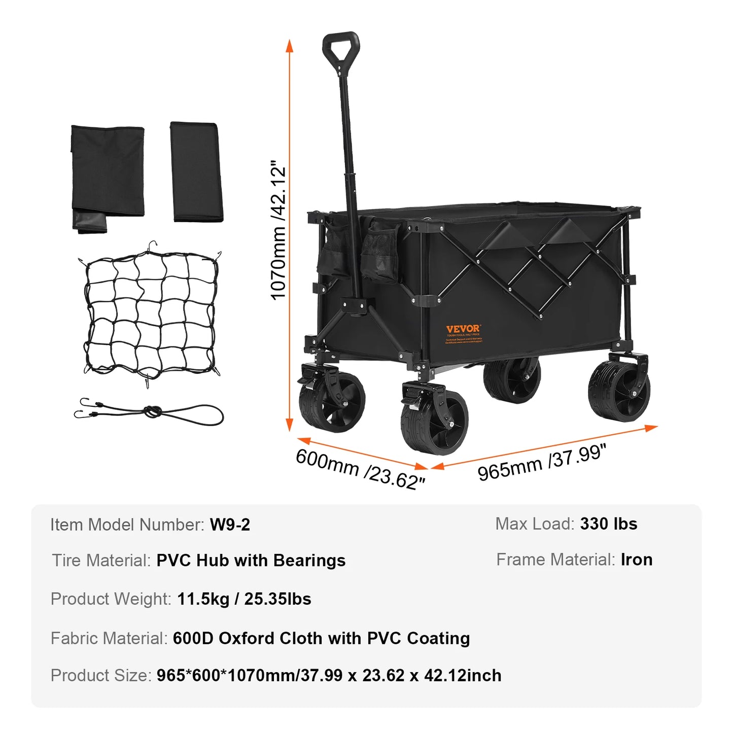 SucceBuy Collapsible Wagon All Terrain Wheels For Camping