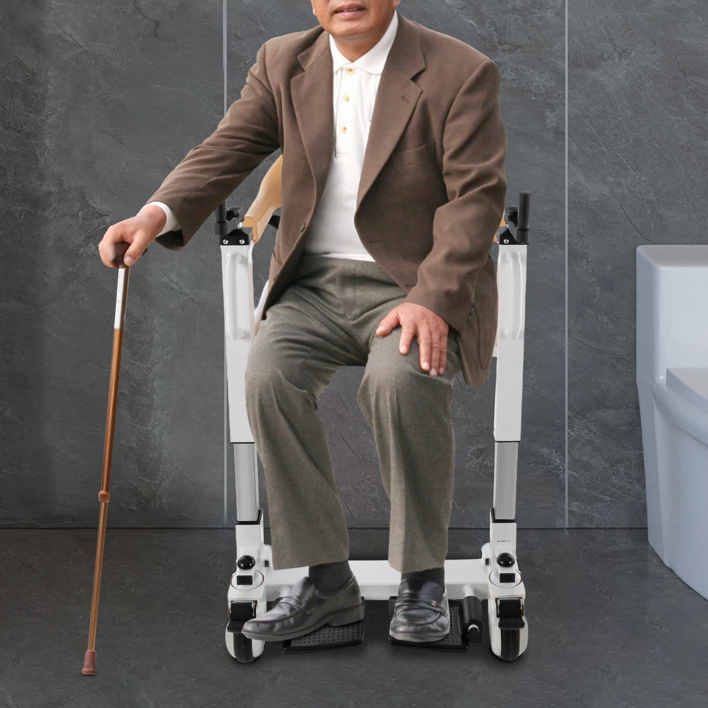 Bymaocar Manual Hand Commode Chair Caregiver Mobility Lift