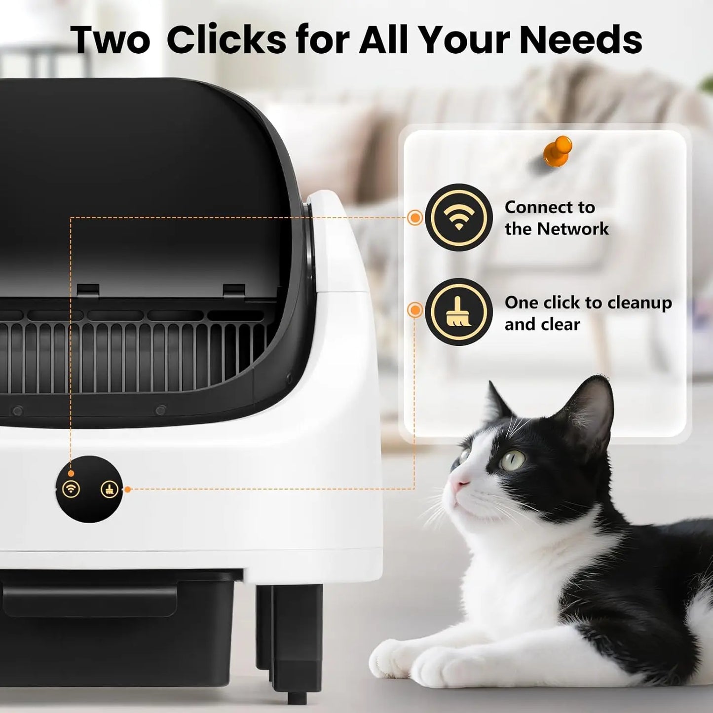 XMSJ Automatic Self-Cleaning Litter Box for Multiple Cats App Control