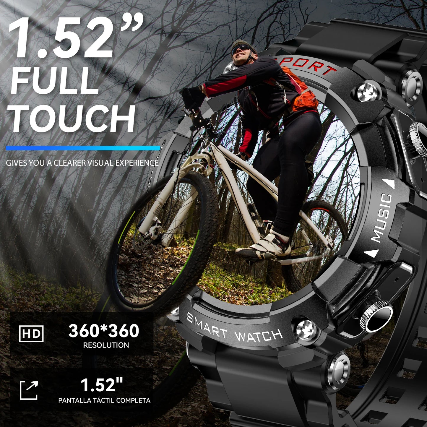 LaNikar Smartwatch AMOLED Display In Ear Bluetooth Headset