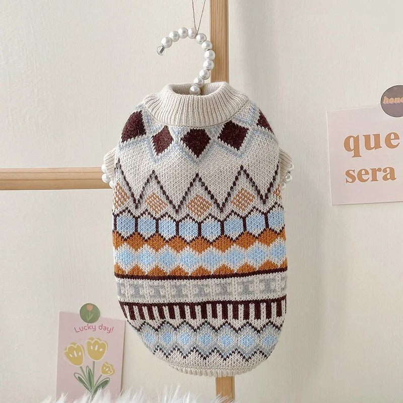 NONECN Bohemia Knit Pet Sweater Two Legged Cats Dogs