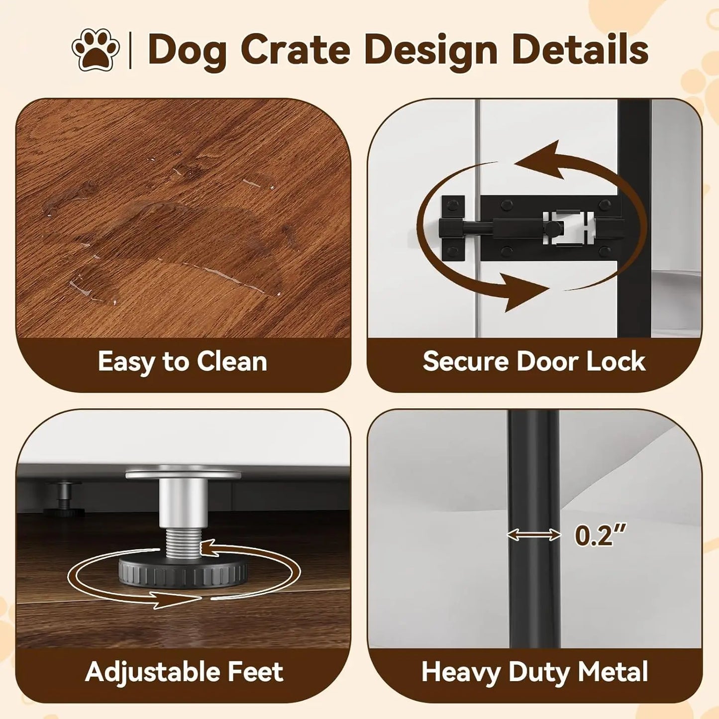 HiMISS Dog Crate Furniture For Two Dogs And TV Stand