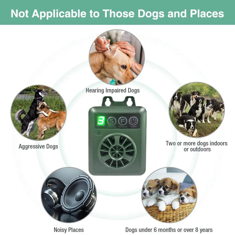 MOJOYCE Ultrasonic Dog Deterrent Stopper For Bark Control