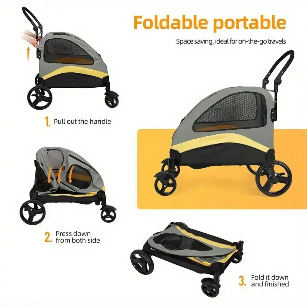 Breed Foldable Dog Stroller Jogger Holds Up To 121lb