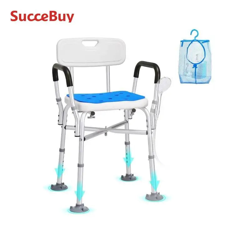 Hign Concerned Adjustable Height Shower Chair 400lb Capacity
