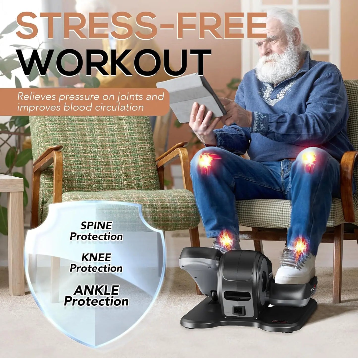 Hignconcerned Ellipse Leg Exerciser Under Desk Home Use