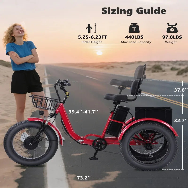BROOBEY Electric Tricycle for Adults Folding Ebike Foldable