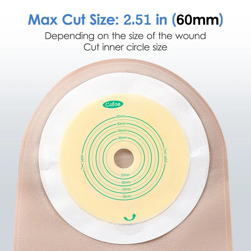 Cofoe Economical Drain Valve Colostomy Bags One Piece Clip