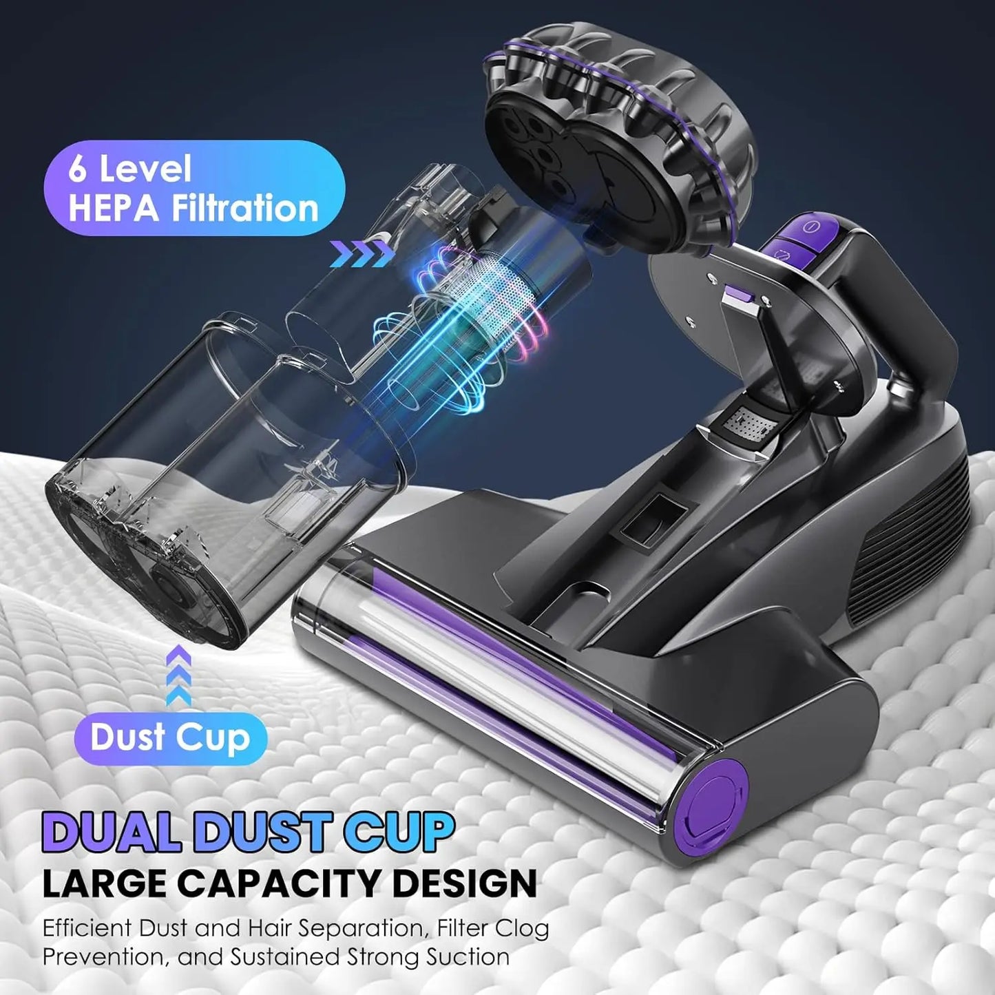 Hign-concerned Mattress Vacuum Cleaner UVC Ultrasonic HEPA