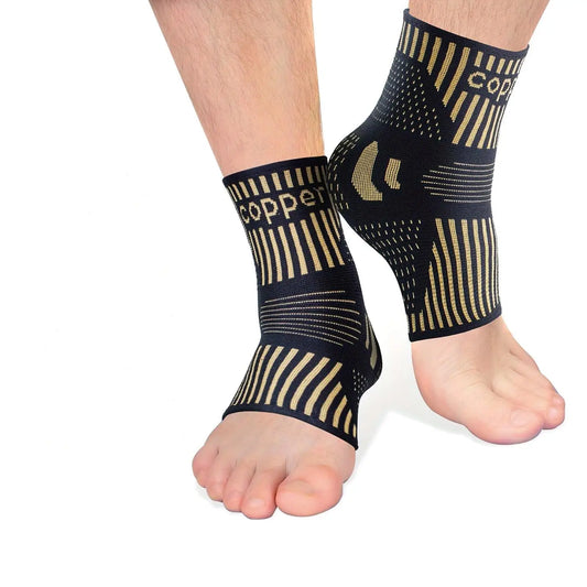 Hignconcerned Copper Ankle Support Compression Sleeve