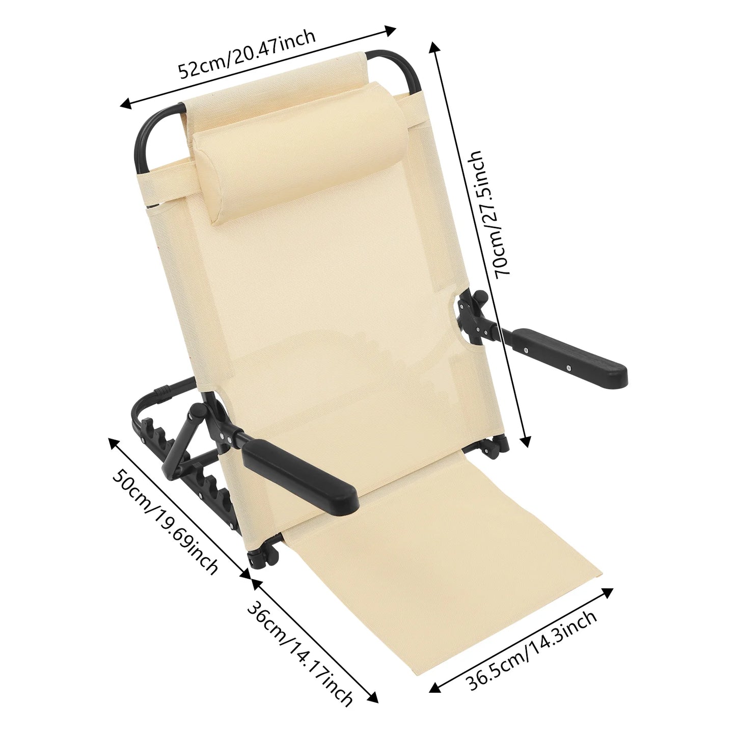 Bymaocar Lift Back Chair With Armrest Eight Gear Support