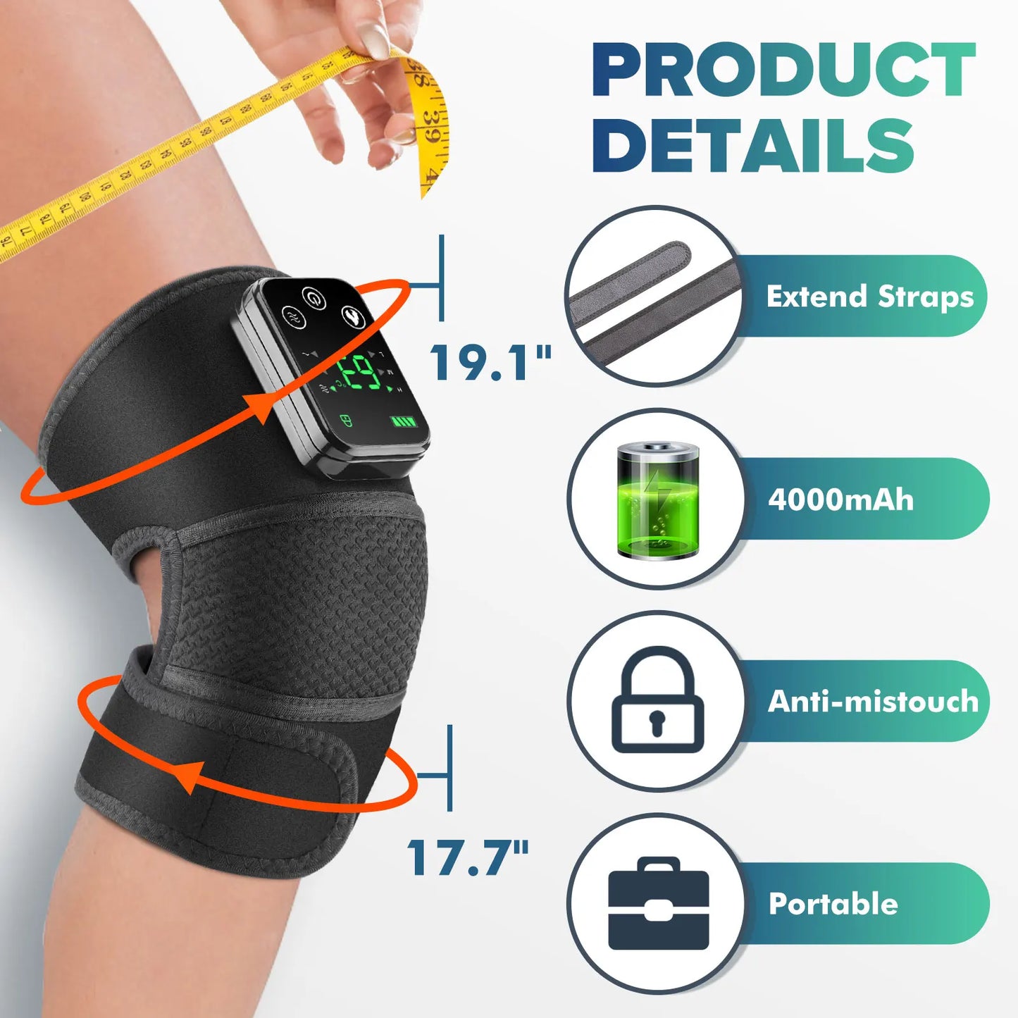 Hailicare Knee Heating Massager for Joint Relief and Thermal Therapy