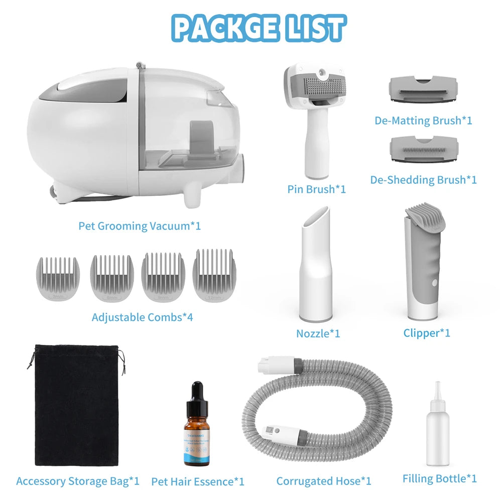 5 In 1 Pet Grooming Vacuum Brush 13000Pa Suction Home