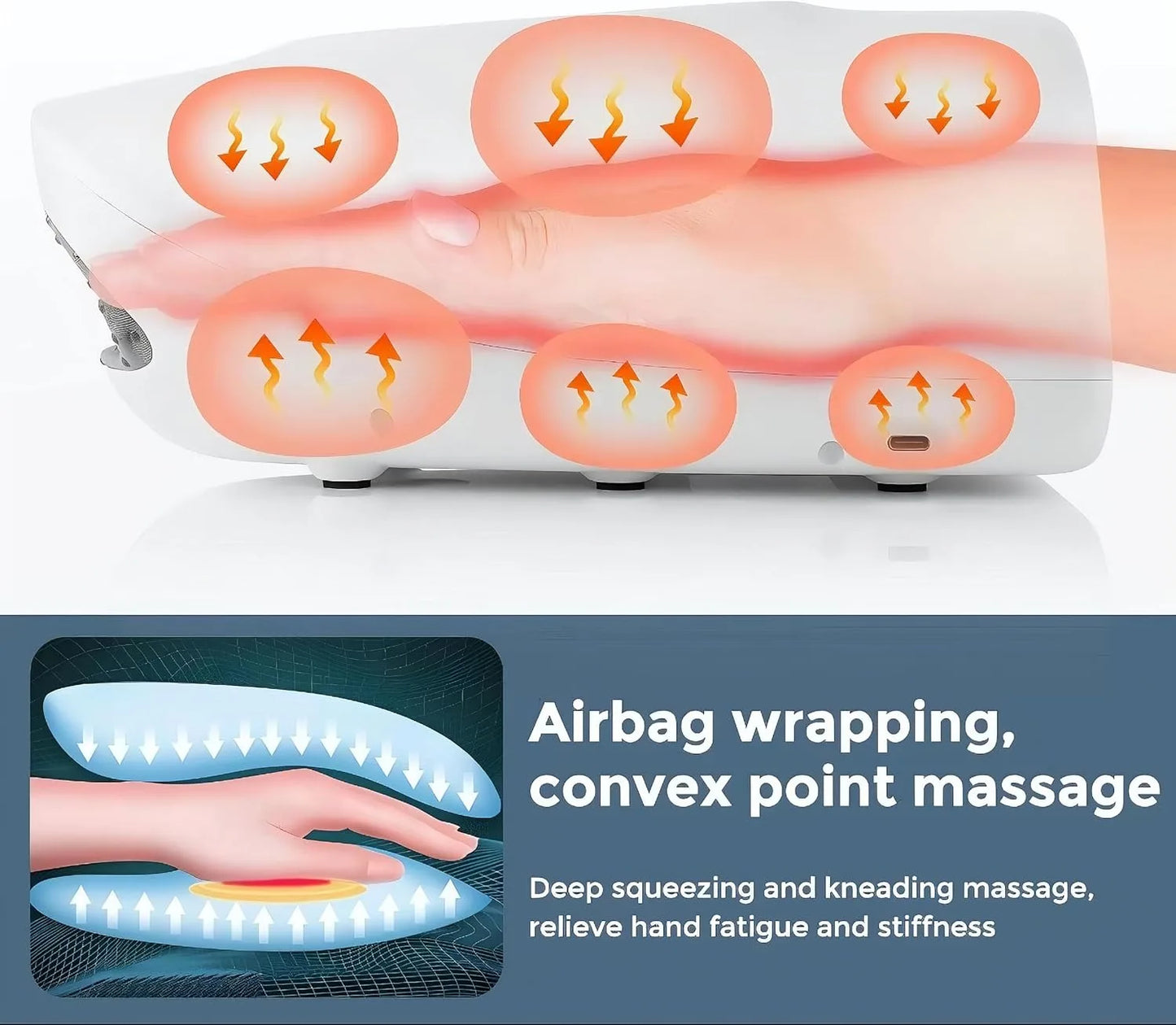 Wireless Hand Massager Air Compression With Hot Therapy