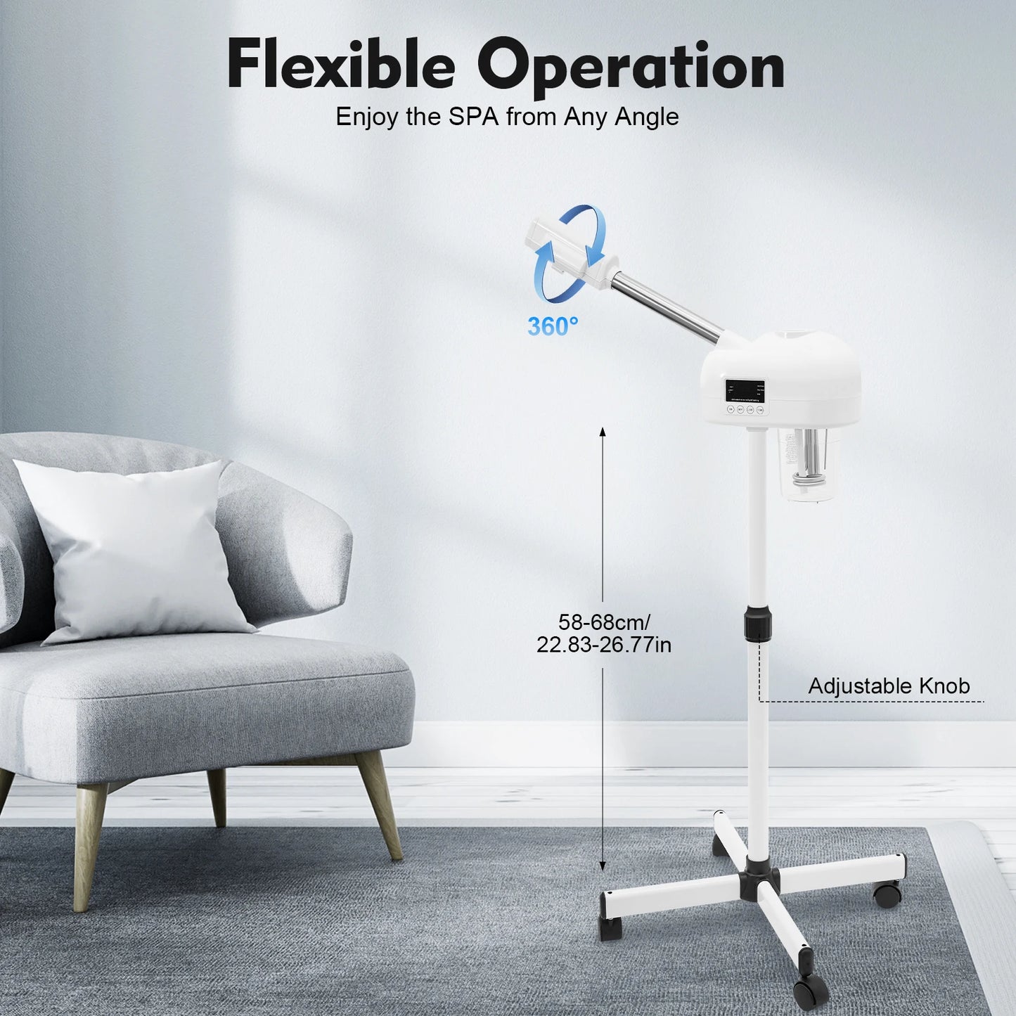 Bymaocar Wheeled Facial Steamer Machine for Skin Glow