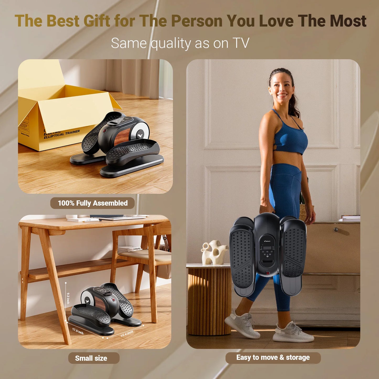 MERACH Under Desk Elliptical Pedal Exerciser With Remote Control