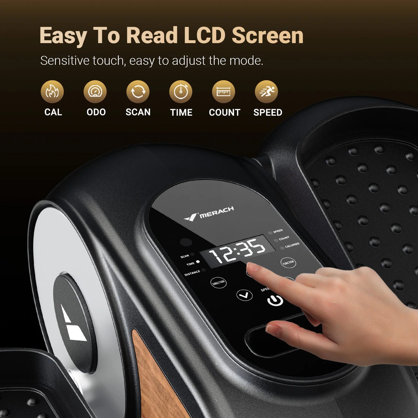 MERACH Under Desk Elliptical Pedal Exerciser With Remote Control