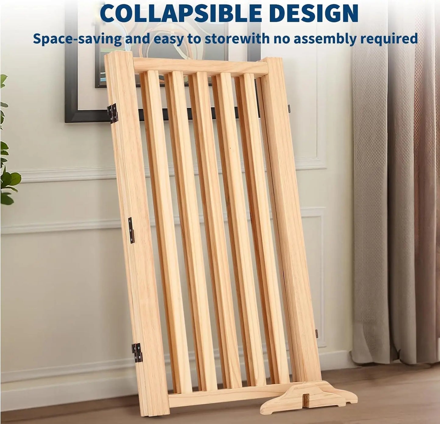 HiMISS Freestanding Dog Gate Foldable Pet Fence With Support Feet