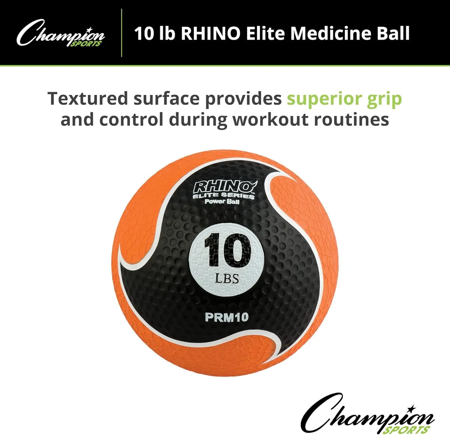 Rhino Elite Medicine Ball Textured Surface Superior Grip