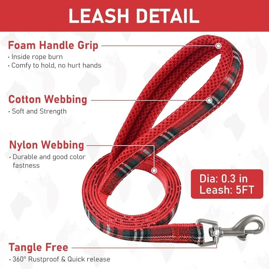 High-concerned Small Dog Harness And Leash Set Soft Mesh Vest Design