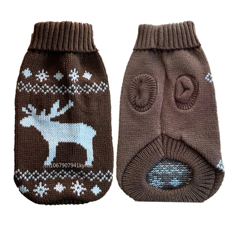 MOONBIFFYCN Warm Knitted Dog Sweater Cozy Winter Gear