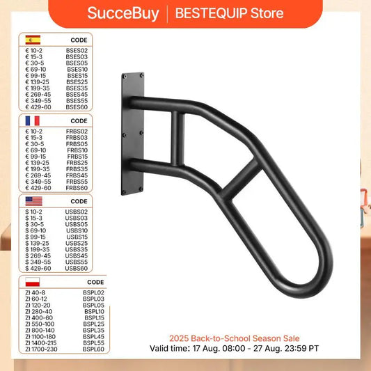 SucceBuy Outdoor Step Handrail U Shaped Wall Mount Railings