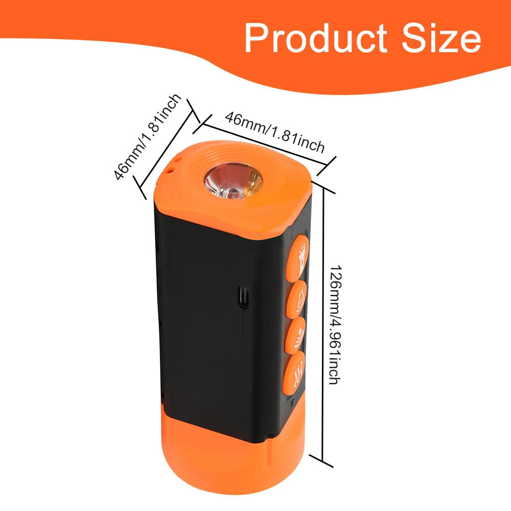 QuadHead Ultrasonic Dog Bark Deterrent With Rechargeable Battery LED Flashlight