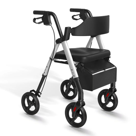 MaiDeSiTe Rollator Walker for Seniors Foldable Aluminum Seat Wheels