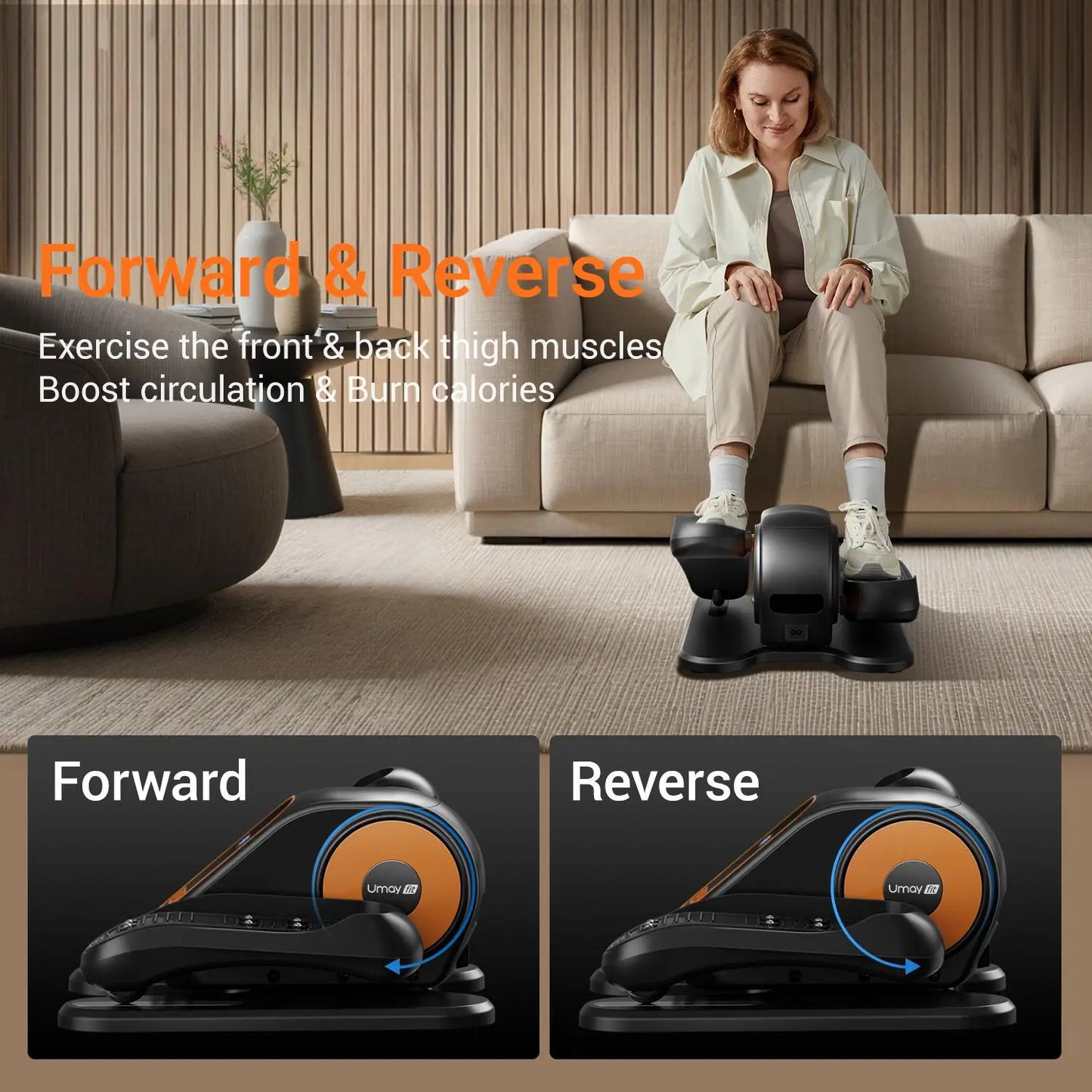 Cursor Fitness Quiet Under Desk Elliptical Seated Exerciser