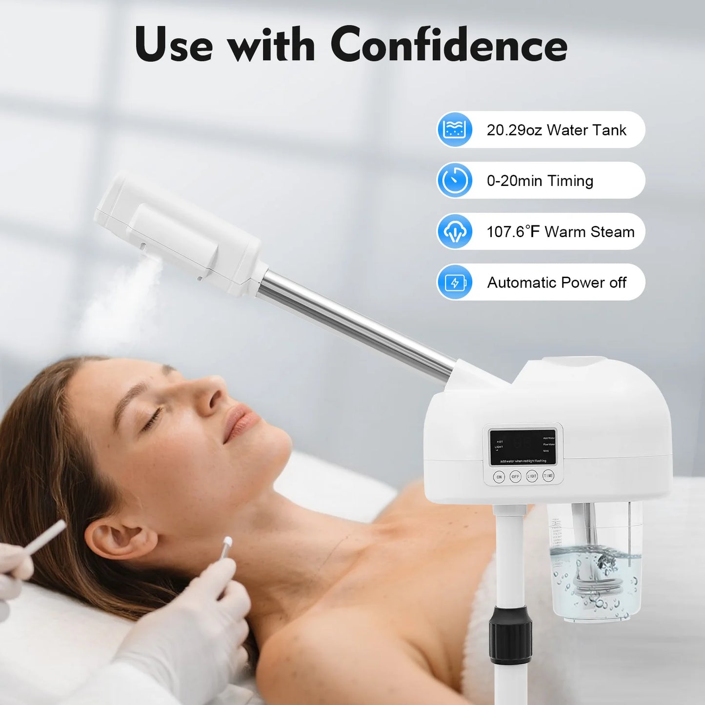 Bymaocar Wheeled Facial Steamer Machine for Skin Glow