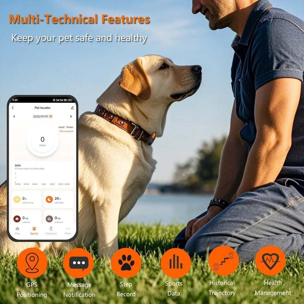 GPS Dog Tracker Health Monitor for Pets and Collars