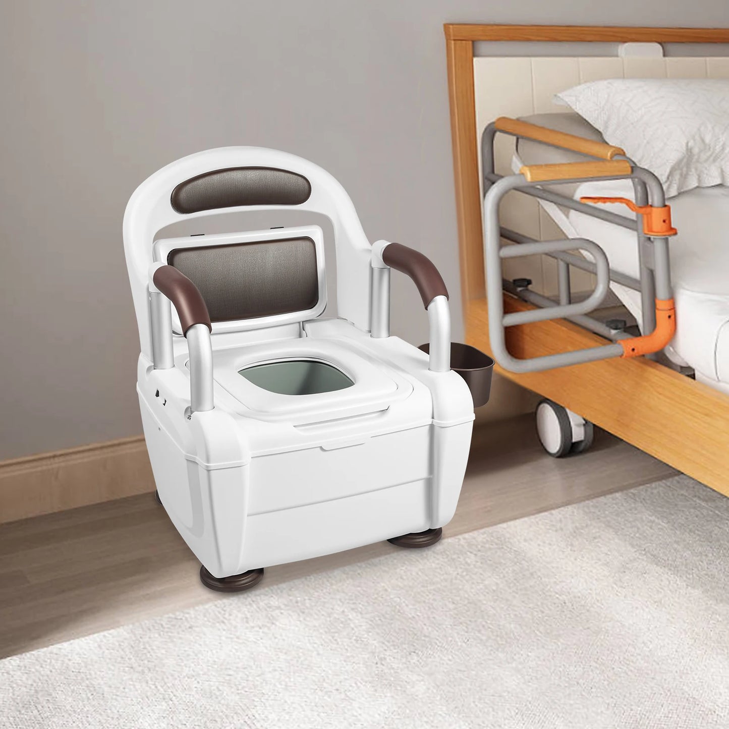 Bymaocar Commode Toilet Chair For Elderly Disabled Armrests