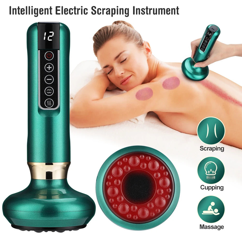 Hailicare Electric Cupping Massager Vacuum Suction Cup Gua Sha Infrared