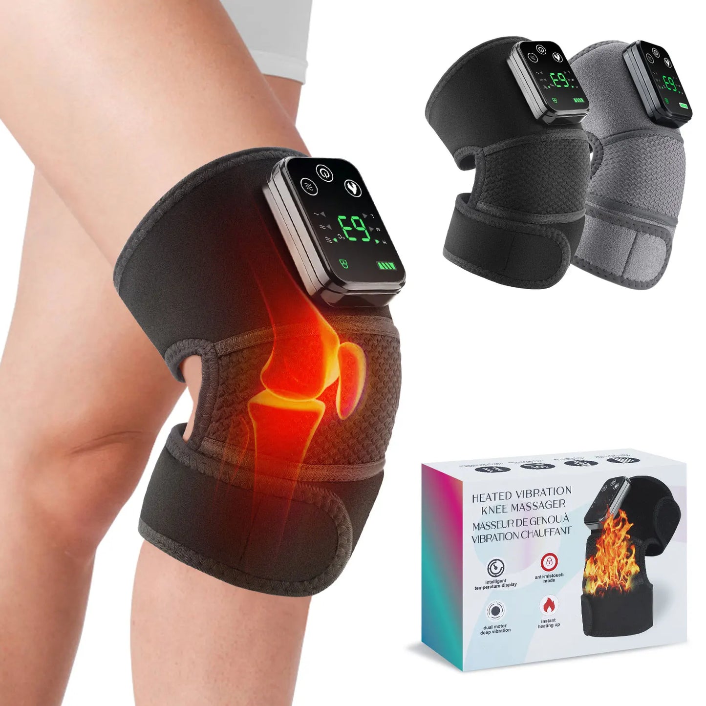 PASTSKY Electric Knee Massager 2 in 1 Heated Vibration Therapy