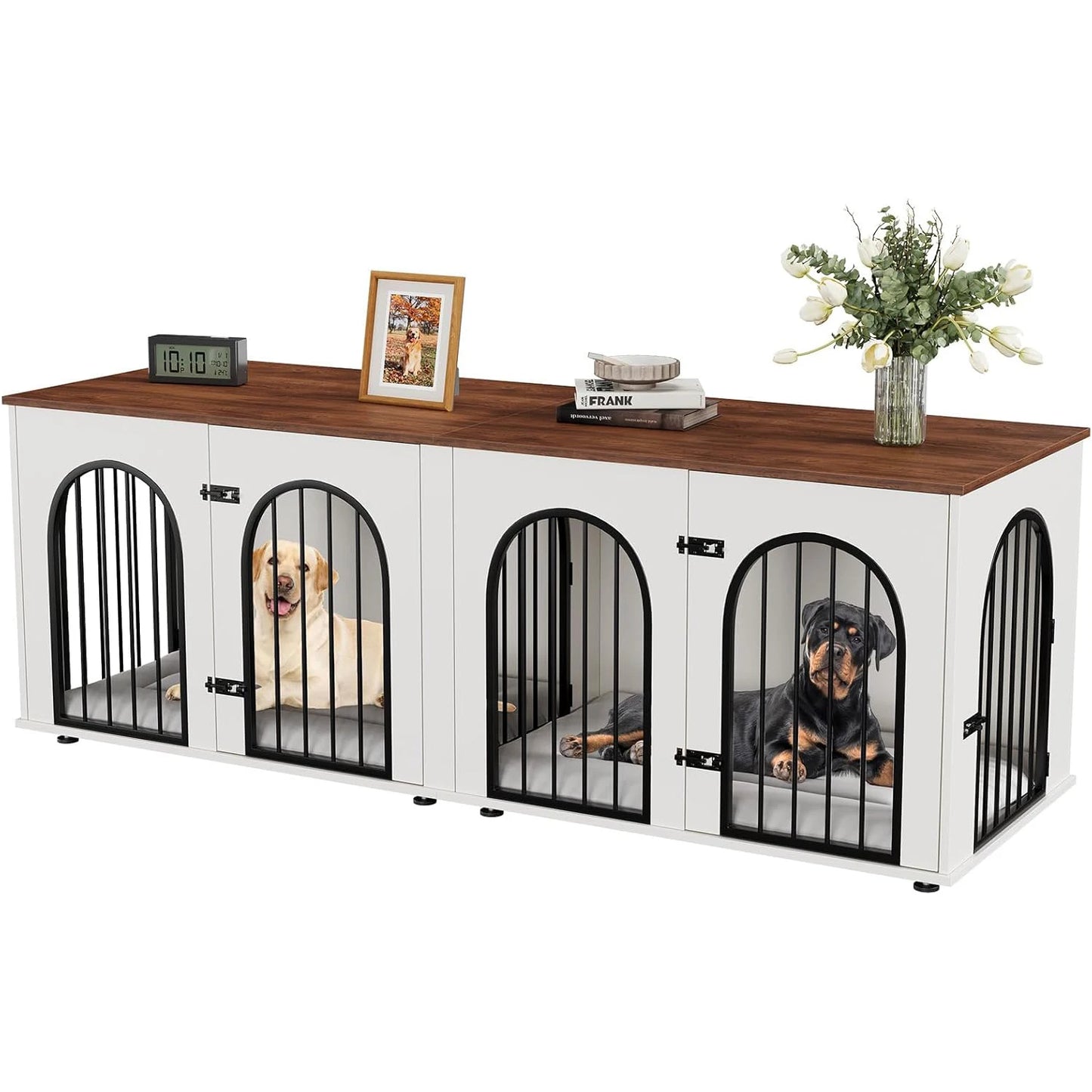 HiMISS Dog Crate Furniture For Two Dogs And TV Stand