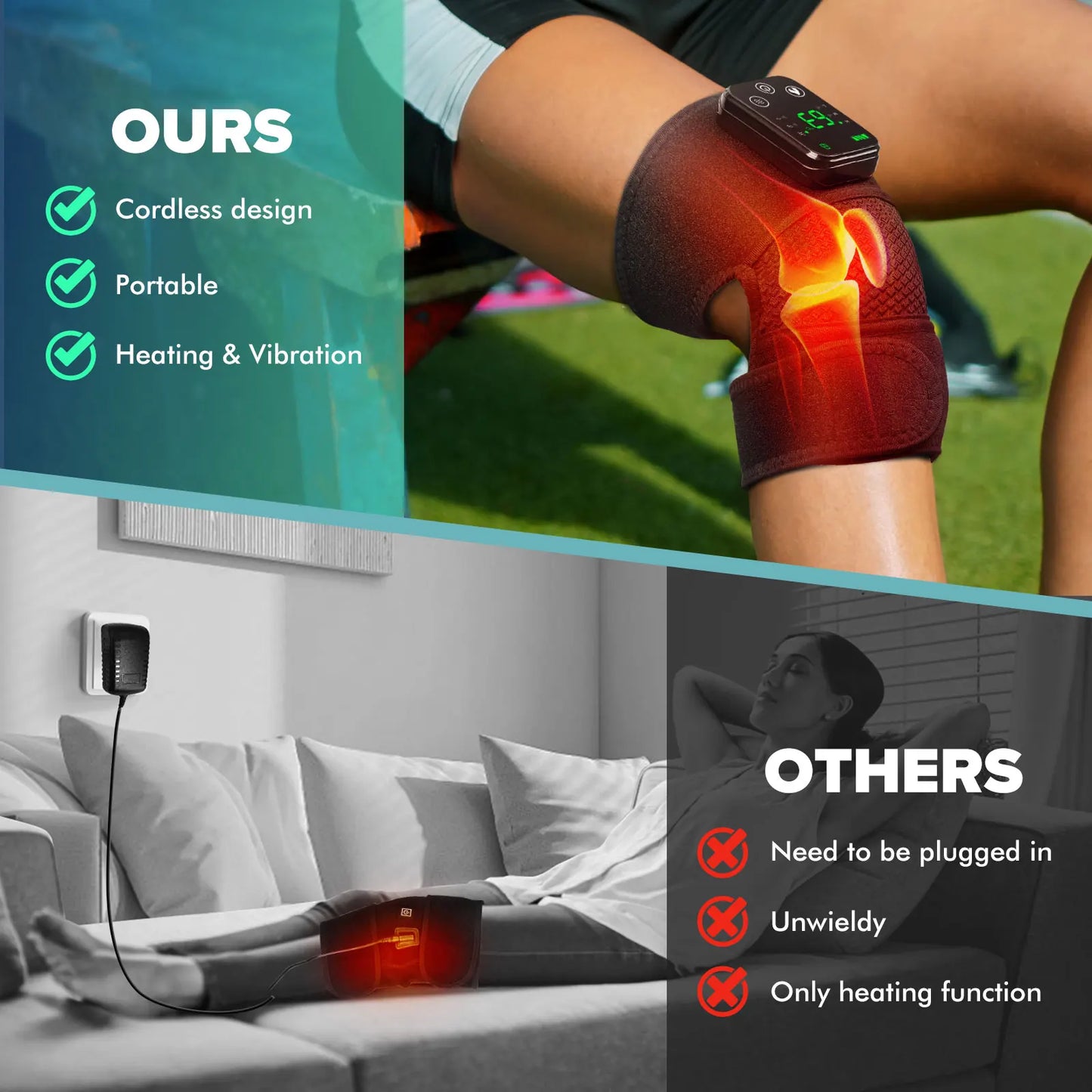 Hailicare Knee Heating Massager for Joint Relief and Thermal Therapy