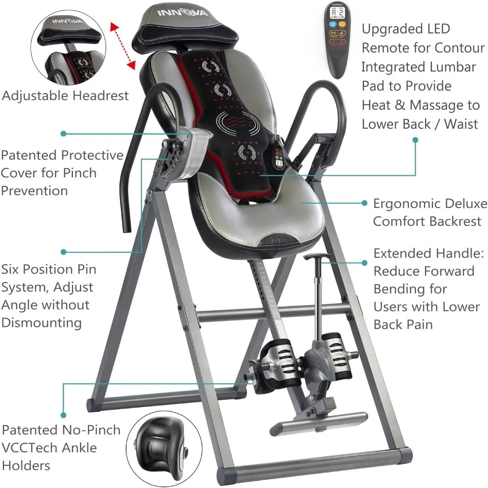 Innova Advanced Heat And Massage Inversion Table With Lumbar Pad