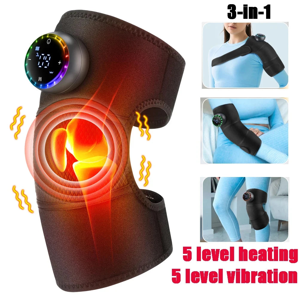 PASTSKY Electric Knee Massager 2 in 1 Heated Vibration Therapy