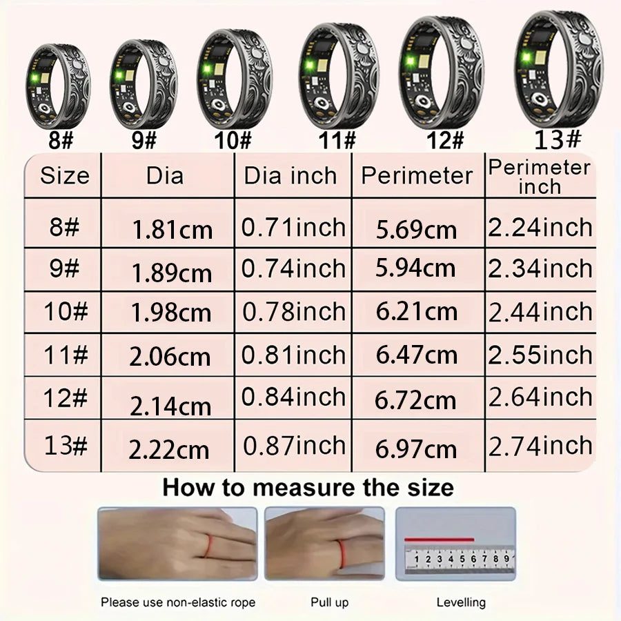 Smart Ring Fitness Tracker With Sleep Monitor Pedometer IP68