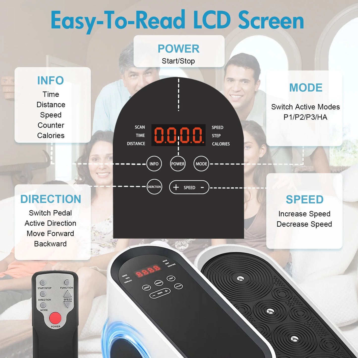 Gamewiu Portable Under Desk Elliptical Pedal Exerciser With 15 Speeds