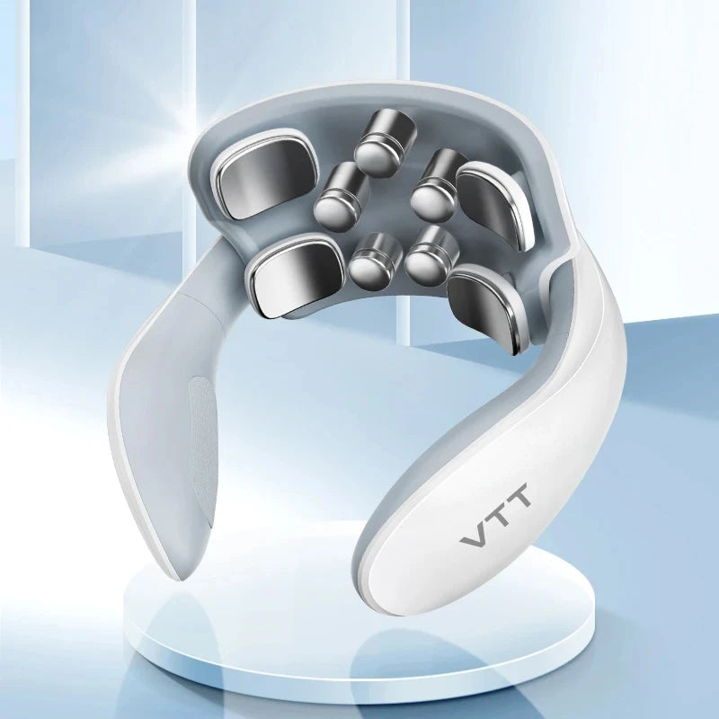 Electric Pulse Neck Massager With Heating Portable Wireless Massage