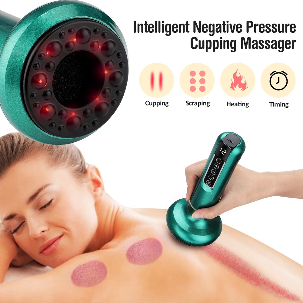 Hailicare Electric Cupping Massager Vacuum Suction Cup Gua Sha Infrared
