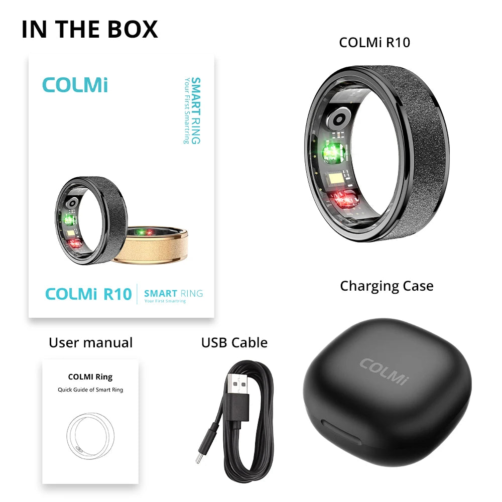 COLMIC R10 Smart Ring With Charging Case Health Monitor