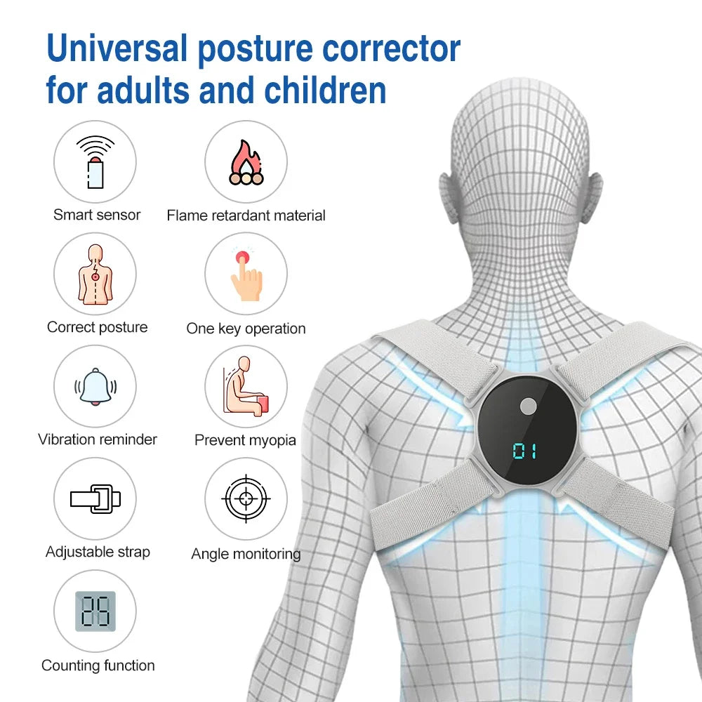 Smart LCD Posture Corrector Belt With Adjustable Straps