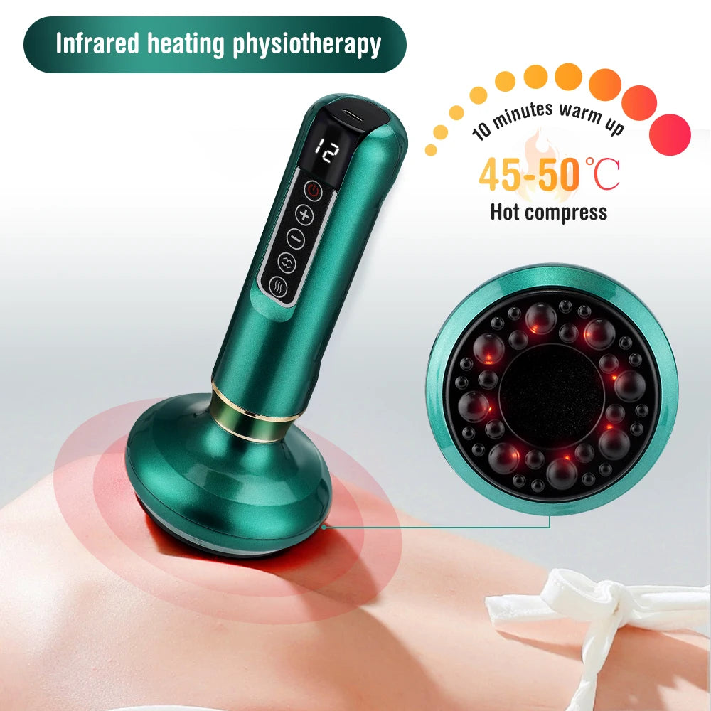 Hailicare Electric Cupping Massager Vacuum Suction Cup Gua Sha Infrared