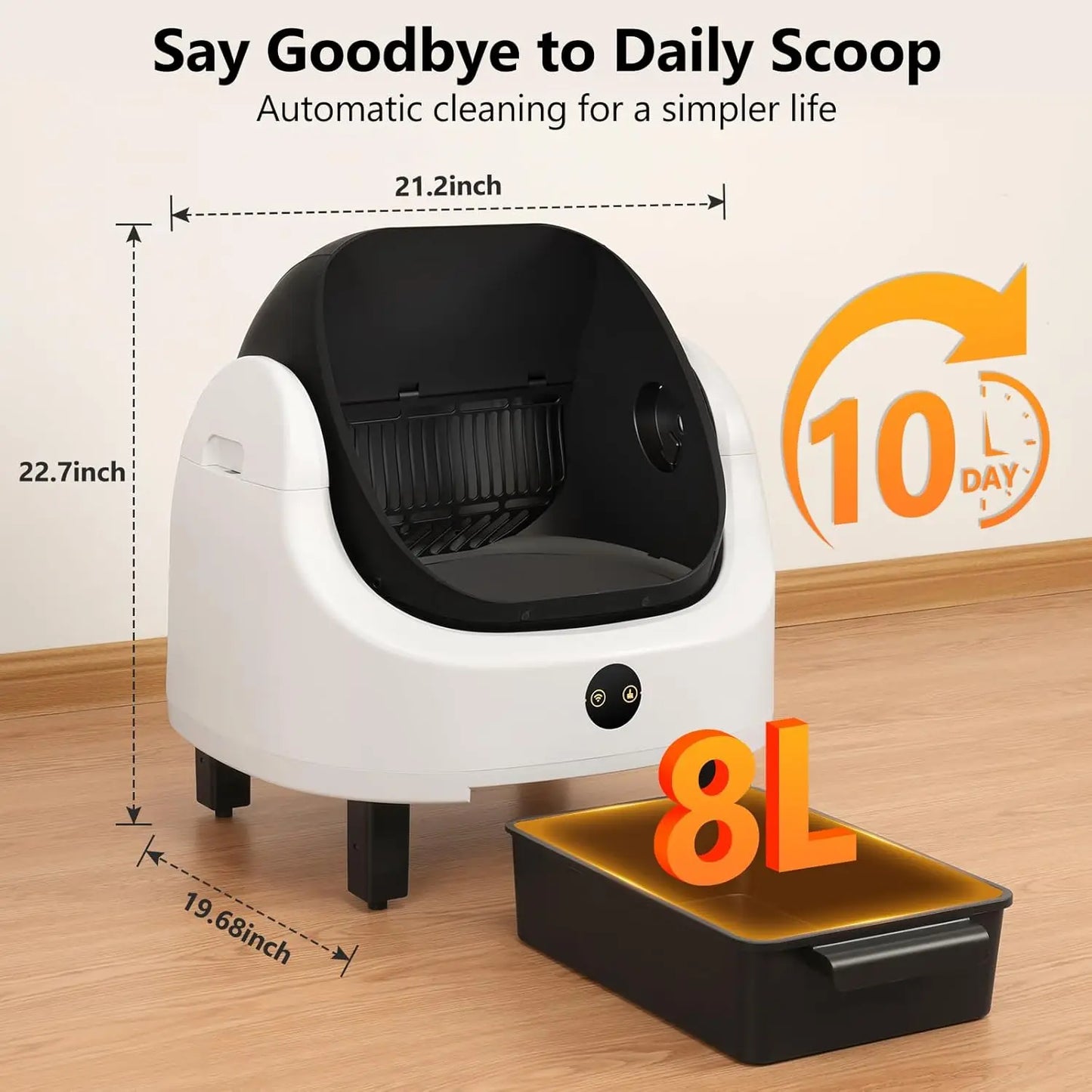 XMSJ Automatic Self-Cleaning Litter Box for Multiple Cats App Control