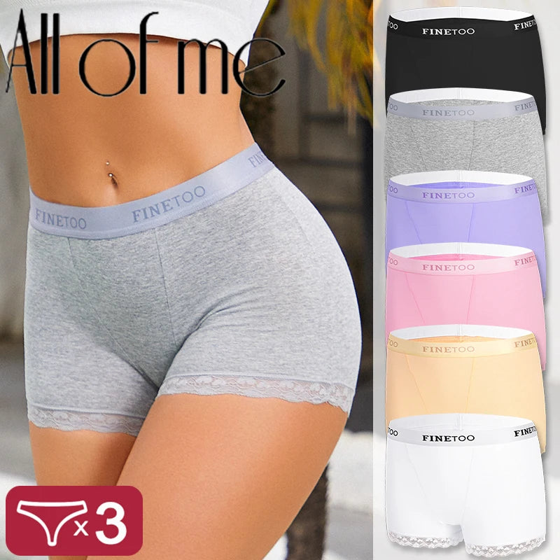 All Of Me Womens Cotton Panties 3 Pack Seamless Underwear